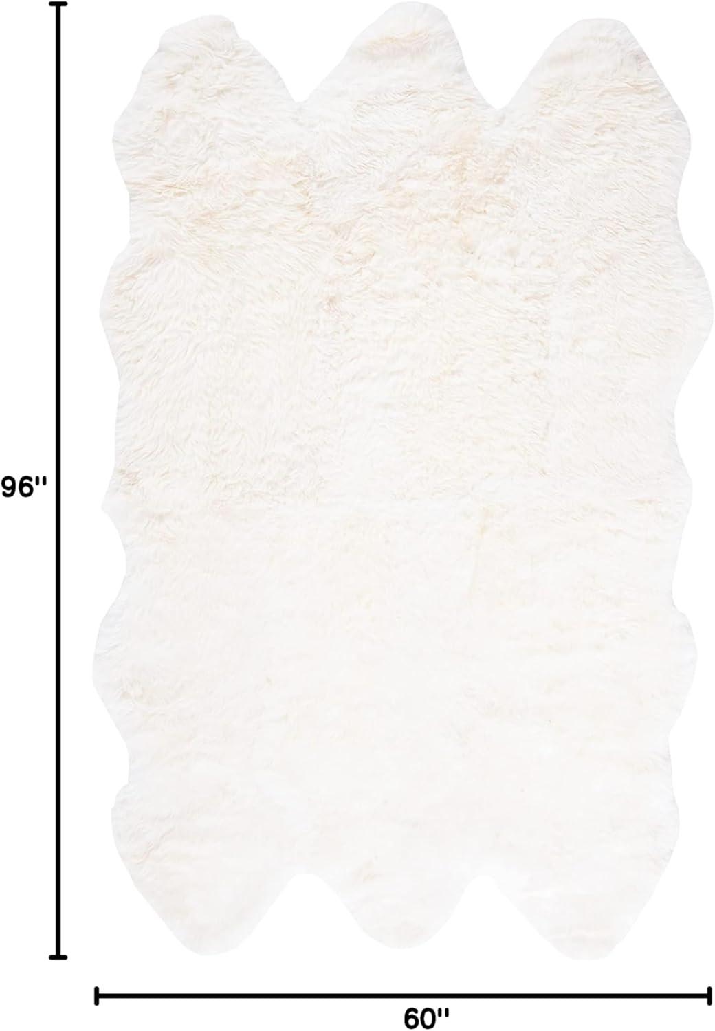 image:imageSAFAVIEH Sheep Skin Collection Accent Rug 4 x 6 Natural amp White Handmade Rustic Glam Genuine Pelt 34inch Thick Ideal for High Traffic Areas in Entryway Living Room Bedroom SHS211ANaturalWhite