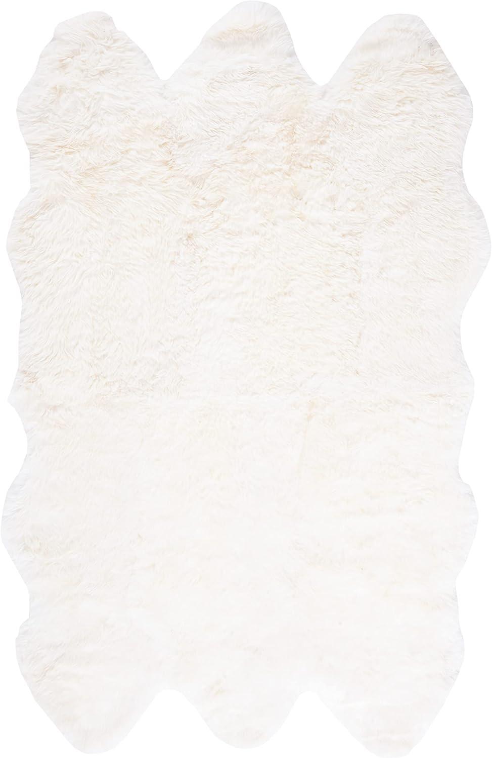 image:imageSAFAVIEH Sheep Skin Collection Accent Rug 4 x 6 Natural amp White Handmade Rustic Glam Genuine Pelt 34inch Thick Ideal for High Traffic Areas in Entryway Living Room Bedroom SHS211ANaturalWhite