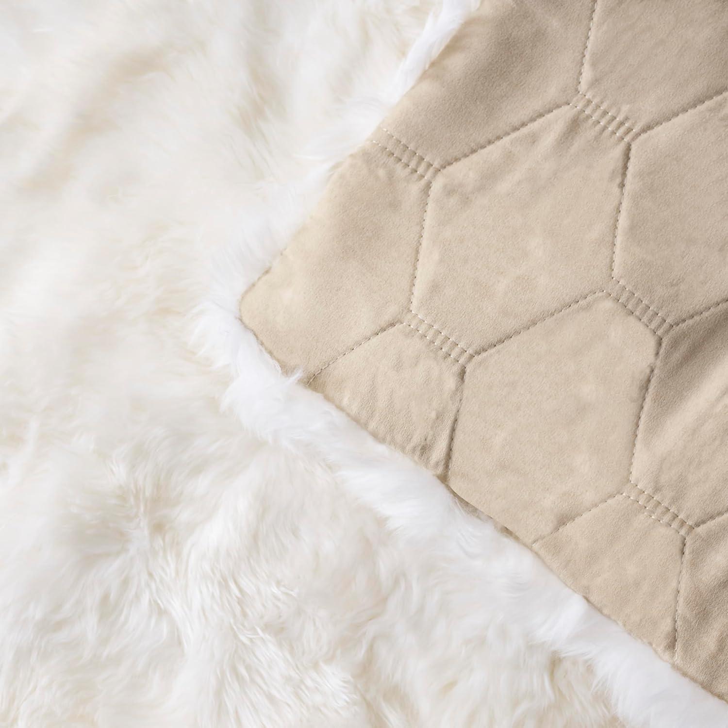 image:imageSAFAVIEH Sheep Skin Collection Accent Rug 4 x 6 Natural amp White Handmade Rustic Glam Genuine Pelt 34inch Thick Ideal for High Traffic Areas in Entryway Living Room Bedroom SHS211ANaturalWhite