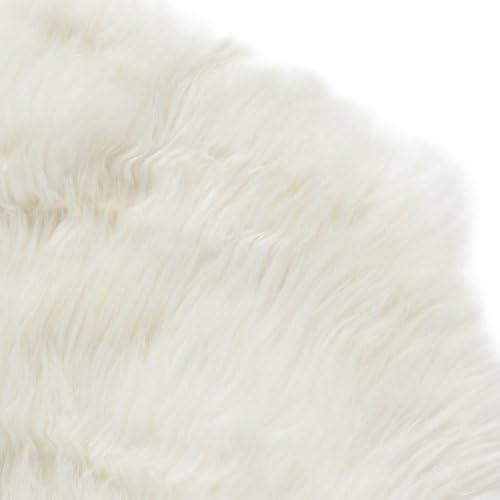 image:imageSAFAVIEH Sheep Skin Collection Accent Rug 4 x 6 Natural amp White Handmade Rustic Glam Genuine Pelt 34inch Thick Ideal for High Traffic Areas in Entryway Living Room Bedroom SHS211ANaturalWhite