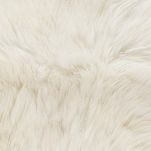 image:imageSAFAVIEH Sheep Skin Collection Accent Rug 4 x 6 Natural amp White Handmade Rustic Glam Genuine Pelt 34inch Thick Ideal for High Traffic Areas in Entryway Living Room Bedroom SHS211ANaturalWhite