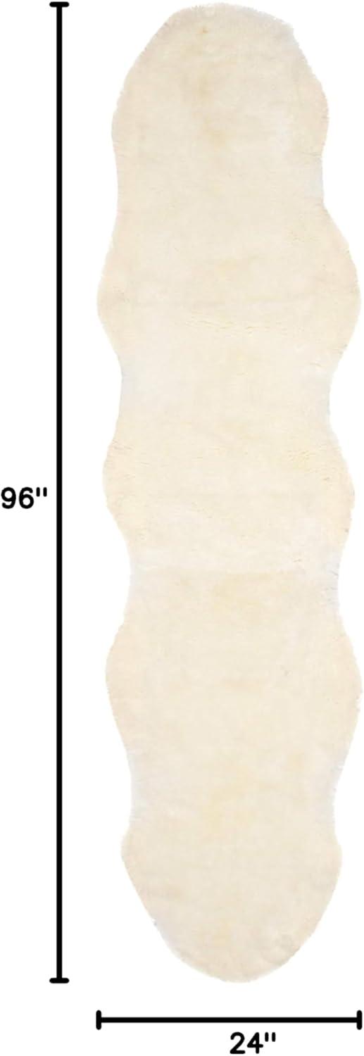 image:imageSAFAVIEH Sheep Skin Collection Accent Rug 4 x 6 Natural amp White Handmade Rustic Glam Genuine Pelt 34inch Thick Ideal for High Traffic Areas in Entryway Living Room Bedroom SHS211ANaturalWhite