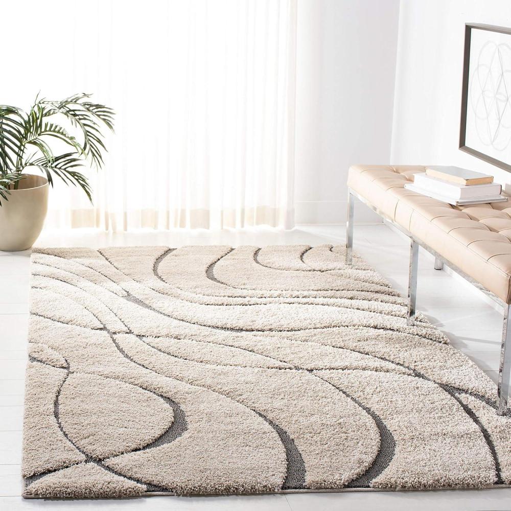 image:imageSAFAVIEH Area Rug 8x10 Florida Shag Collection Large Grey amp Grey NonShedding amp Easy Cleaning Plush Thick Pile Ideal for Living Room Bedroom Dining Space SG471080CreamGrey