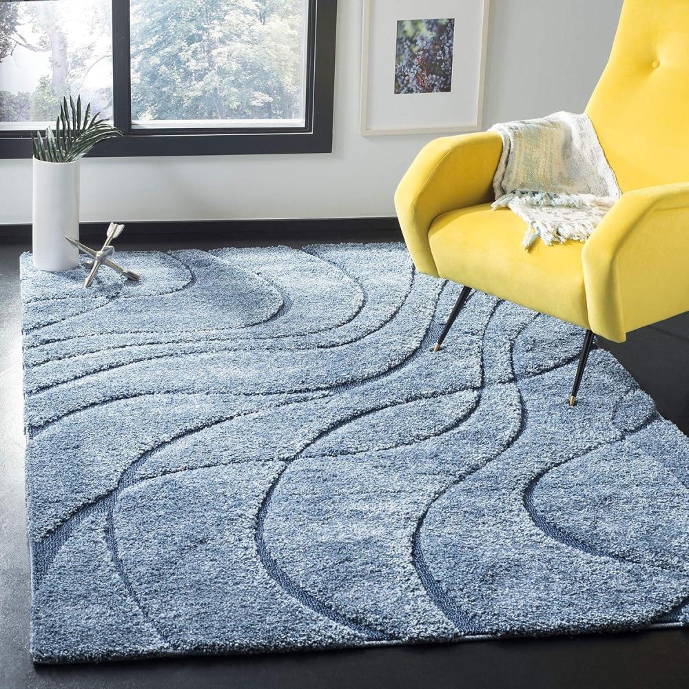image:imageSAFAVIEH Area Rug 8x10 Florida Shag Collection Large Grey amp Grey NonShedding amp Easy Cleaning Plush Thick Pile Ideal for Living Room Bedroom Dining Space SG471080Light BlueBlue