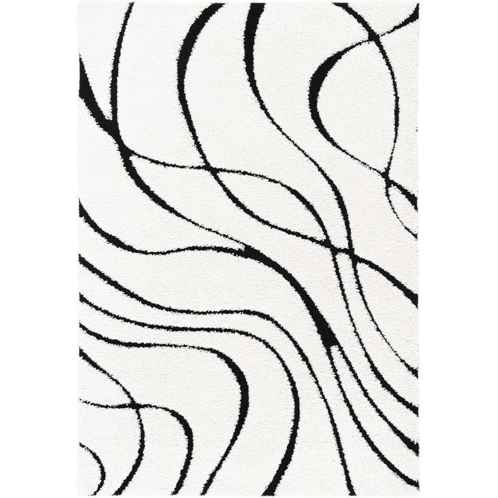image:imageSAFAVIEH Area Rug 8x10 Florida Shag Collection Large Grey amp Grey NonShedding amp Easy Cleaning Plush Thick Pile Ideal for Living Room Bedroom Dining Space SG471080IvoryBlack