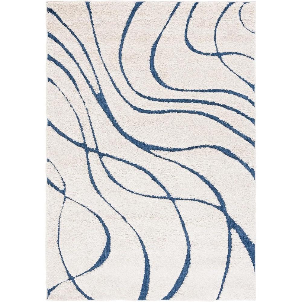 image:imageSAFAVIEH Area Rug 8x10 Florida Shag Collection Large Grey amp Grey NonShedding amp Easy Cleaning Plush Thick Pile Ideal for Living Room Bedroom Dining Space SG471080CreamBlue