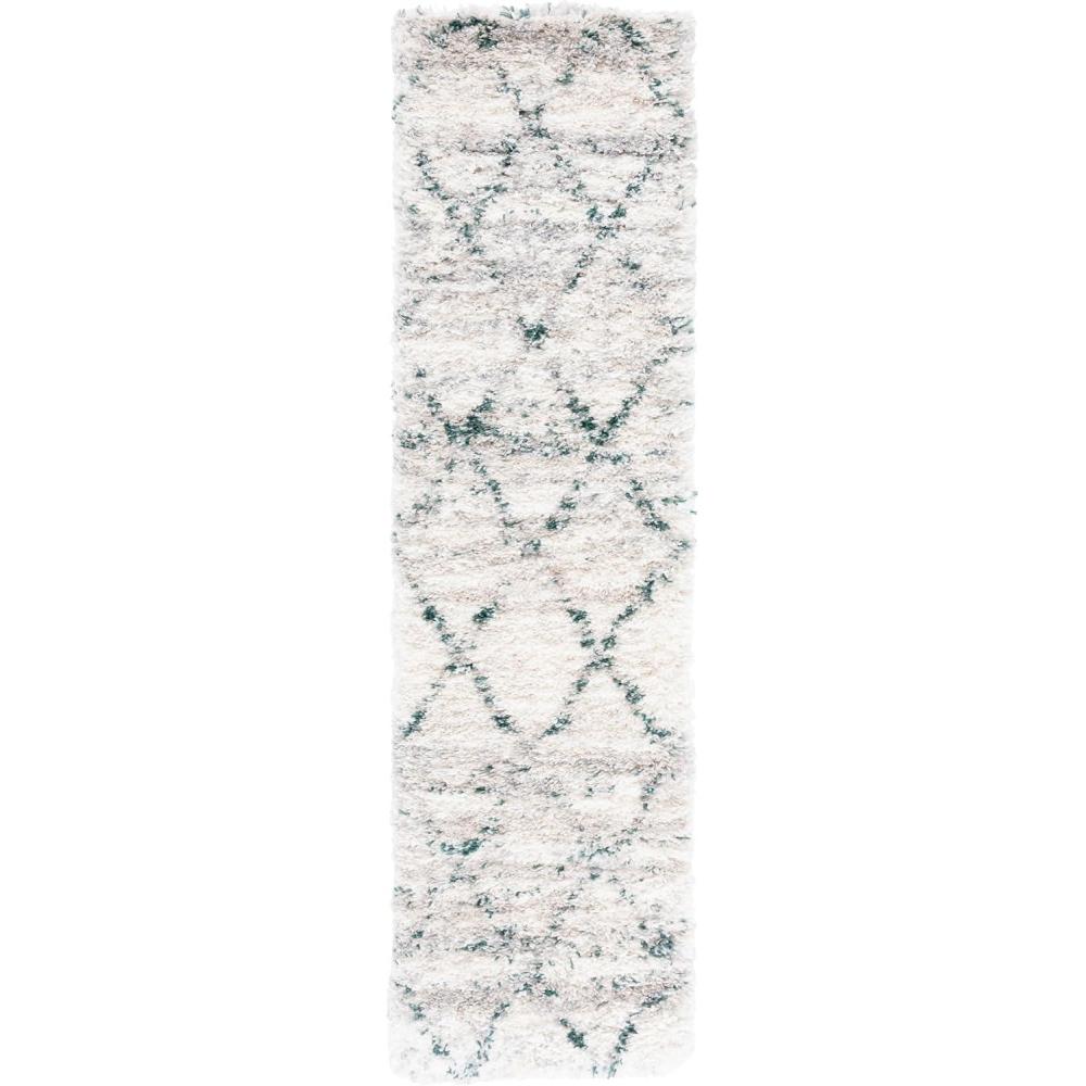 image:imageSAFAVIEH Area Rug 8x10 Fontana Shag Collection Large Grey amp Ivory Modern Design NonShedding amp Easy Cleaning Ultra Plush Thick Pile Ideal for Living Room Bedroom Dining Space FNT886FGreenIvory