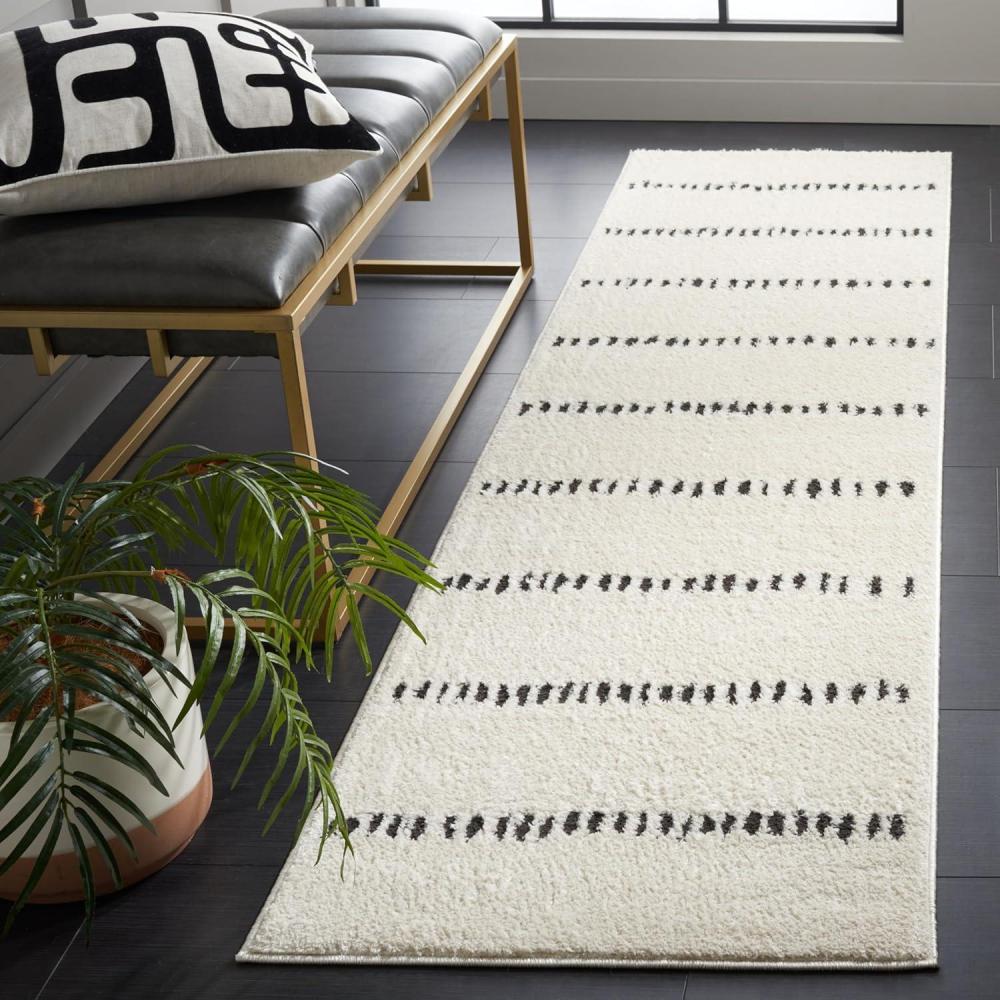 image:imageSAFAVIEH Area Rug 8x10 Melody Collection Large Ivory amp Black Modern Design NonShedding amp Easy Cleaning Ideal for Living Room Bedroom Office Dining Space Room MEL114AIvoryBlack