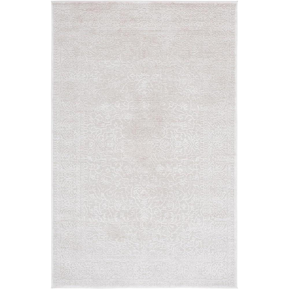 image:imageSAFAVIEH Area Rug 8x10  Reflection Collection  Large  Light Grey amp Cream NonShedding amp Easy Cleaning Ideal for Living Room Bedroom Dining Space RFT670CCremeIvory