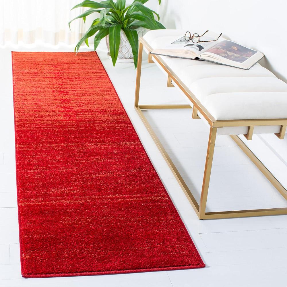 image:imageSAFAVIEH Area Rug 9x12  Adirondack Collection  Large  Navy amp Grey Modern Ombre Design Non Shedding amp Easy to Clean Ideal for Living Room Bedroom Office Dining Space ADR113ERedGrey