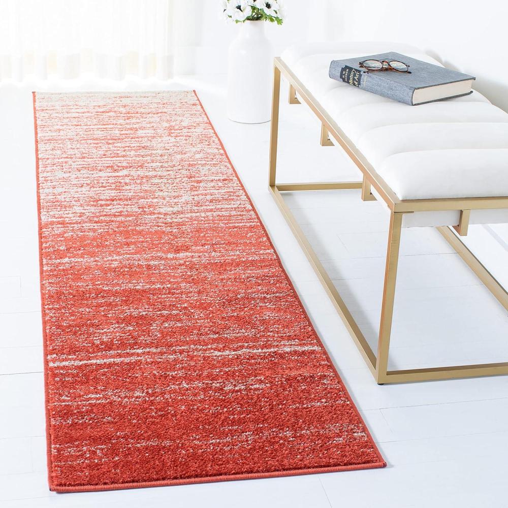 image:imageSAFAVIEH Area Rug 9x12  Adirondack Collection  Large  Navy amp Grey Modern Ombre Design Non Shedding amp Easy to Clean Ideal for Living Room Bedroom Office Dining Space ADR113EOrangeGrey