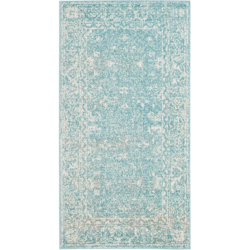image:imageSAFAVIEH Evoke Collection 8 x 10 Charcoal Ivory EVK270K Shabby Chic Distressed NonShedding Living Room Bedroom Dining Home Office Area RugLight Blue Ivory