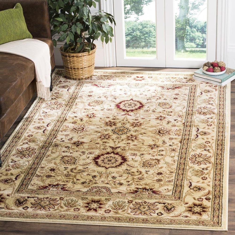 image:imageSAFAVIEH Lyndhurst Collection Area Rug  8 x 11 Black amp Red Traditional Oriental Design NonShedding amp Easy Care Ideal for High Traffic Areas in Living Room Bedroom LNH212GIvory