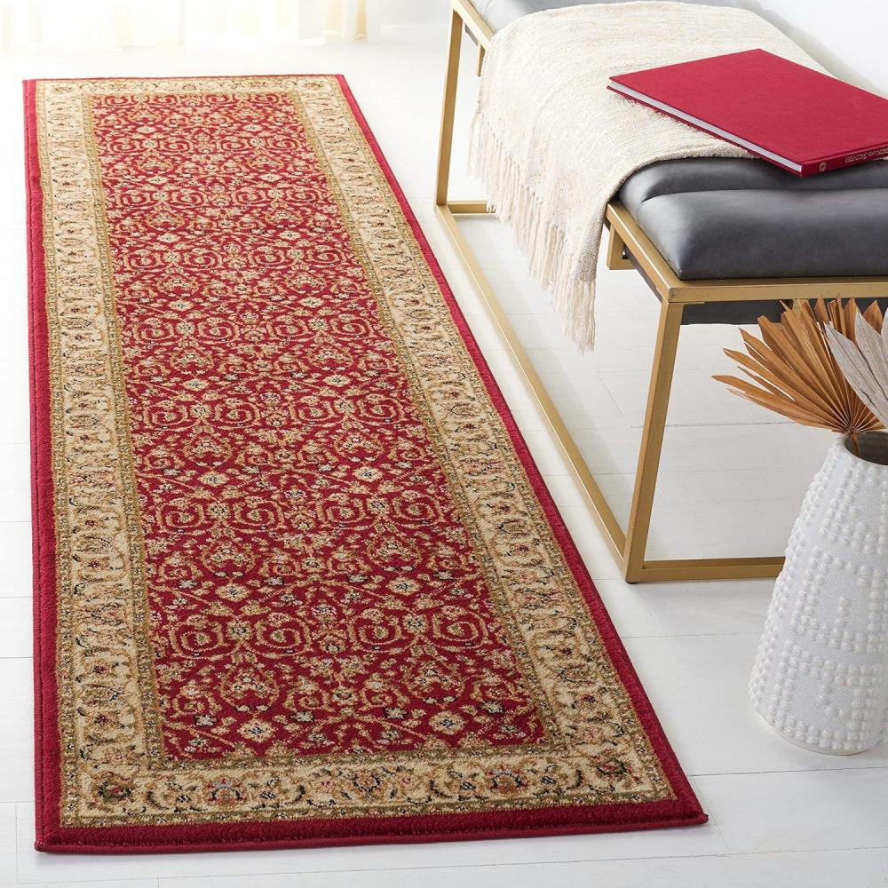 image:imageSAFAVIEH Lyndhurst Collection Area Rug 8 x 11 Red amp Ivory Traditional Oriental Design NonShedding amp Easy Care Ideal for High Traffic Areas in Living Room Bedroom LNH312ARedIvory