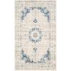 SAFAVIEH Area Rug 8×10 – Evoke Collection – Large – Ivory & Blue, Shabby Chic Oriental Medallion Design, Non-Shedding & Easy to Clean, Ideal for Living Room, Bedroom, Dining Space (EVK220C)(Grey)