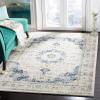 SAFAVIEH Area Rug 8×10 – Evoke Collection – Large – Ivory & Blue, Shabby Chic Oriental Medallion Design, Non-Shedding & Easy to Clean, Ideal for Living Room, Bedroom, Dining Space (EVK220C)(Grey)