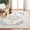 SAFAVIEH Area Rug 8×10 – Evoke Collection – Large – Ivory & Blue, Shabby Chic Oriental Medallion Design, Non-Shedding & Easy to Clean, Ideal for Living Room, Bedroom, Dining Space (EVK220C)(Grey)