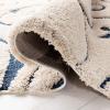 SAFAVIEH Area Rug 8×10 – Florida Shag Collection – Large – Cream & Blue, Scroll Design, Non-Shedding & Easy to Clean, High-Low Plush Pile, Ideal for Living Room, Bedroom, Dining Space (SG455-1165)(Cream/Blue)