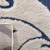 SAFAVIEH Area Rug 8×10 – Florida Shag Collection – Large – Cream & Blue, Scroll Design, Non-Shedding & Easy to Clean, High-Low Plush Pile, Ideal for Living Room, Bedroom, Dining Space (SG455-1165)(Cream/Blue)