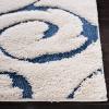 SAFAVIEH Area Rug 8×10 – Florida Shag Collection – Large – Cream & Blue, Scroll Design, Non-Shedding & Easy to Clean, High-Low Plush Pile, Ideal for Living Room, Bedroom, Dining Space (SG455-1165)(Cream/Blue)