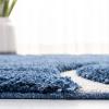 SAFAVIEH Area Rug 8×10 – Florida Shag Collection – Large – Grey & Grey, Non-Shedding & Easy Cleaning, Plush Thick Pile, Ideal for Living Room, Bedroom, Dining Space (SG471080)(Navy/Ivory)
