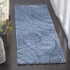SAFAVIEH Area Rug 8×10 – Florida Shag Collection – Large – Grey & Grey, Non-Shedding & Easy Cleaning, Plush Thick Pile, Ideal for Living Room, Bedroom, Dining Space (SG471080)(Light Blue/Blue)