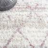 SAFAVIEH Area Rug 8×10 – Fontana Shag Collection – Large – Grey & Ivory, Modern Design, Non-Shedding & Easy Cleaning, Ultra Plush Thick Pile, Ideal for Living Room, Bedroom, Dining Space (FNT886F)(Pink/Ivory)