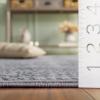 SAFAVIEH Area Rug 8×10 – Reflection Collection – Large – Light Grey & Cream, Non-Shedding & Easy Cleaning, Ideal for Living Room, Bedroom, Dining Space (RFT670C)(Dark Grey/Cream)