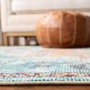SAFAVIEH Crystal Collection Area Rug – 8′ x 10′, Teal & Rose, Medallion Distressed Design, Non-Shedding & Easy Care, Ideal for High Traffic Areas in Living Room, Bedroom (CRS501T)(Teal/Orange)