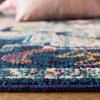 SAFAVIEH Crystal Collection Area Rug – 8′ x 10′, Teal & Rose, Medallion Distressed Design, Non-Shedding & Easy Care, Ideal for High Traffic Areas in Living Room, Bedroom (CRS501T)(Navy/Fuchsia)