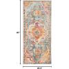 SAFAVIEH Crystal Collection Area Rug – 8′ x 10′, Teal & Rose, Medallion Distressed Design, Non-Shedding & Easy Care, Ideal for High Traffic Areas in Living Room, Bedroom (CRS501T)(Orange/Teal)