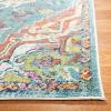 SAFAVIEH Crystal Collection Area Rug – 8′ x 10′, Teal & Rose, Medallion Distressed Design, Non-Shedding & Easy Care, Ideal for High Traffic Areas in Living Room, Bedroom (CRS501T)(Teal/Orange)
