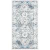 SAFAVIEH Area Rug 8×10 – Evoke Collection – Large – Ivory & Blue, Shabby Chic Oriental Medallion Design, Non-Shedding & Easy to Clean, Ideal for Living Room, Bedroom, Dining Space (EVK220C)(Ivory/Grey)