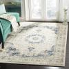 SAFAVIEH Area Rug 8×10 – Evoke Collection – Large – Ivory & Blue, Shabby Chic Oriental Medallion Design, Non-Shedding & Easy to Clean, Ideal for Living Room, Bedroom, Dining Space (EVK220C)(Ivory/Blue)