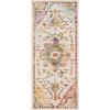 SAFAVIEH Crystal Collection Area Rug – 8′ x 10′, Teal & Rose, Medallion Distressed Design, Non-Shedding & Easy Care, Ideal for High Traffic Areas in Living Room, Bedroom (CRS501T)(Light Blue/Grey)