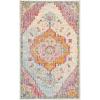 SAFAVIEH Crystal Collection Area Rug – 8′ x 10′, Teal & Rose, Medallion Distressed Design, Non-Shedding & Easy Care, Ideal for High Traffic Areas in Living Room, Bedroom (CRS501T)(Light Blue/Fuchsia)