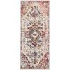 SAFAVIEH Crystal Collection Area Rug – 8′ x 10′, Teal & Rose, Medallion Distressed Design, Non-Shedding & Easy Care, Ideal for High Traffic Areas in Living Room, Bedroom (CRS501T)(Light Blue/Burgundy)