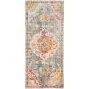 SAFAVIEH Crystal Collection Area Rug – 8′ x 10′, Teal & Rose, Medallion Distressed Design, Non-Shedding & Easy Care, Ideal for High Traffic Areas in Living Room, Bedroom (CRS501T)(Orange/Teal)