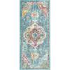 SAFAVIEH Crystal Collection Area Rug – 8′ x 10′, Teal & Rose, Medallion Distressed Design, Non-Shedding & Easy Care, Ideal for High Traffic Areas in Living Room, Bedroom (CRS501T)(Teal/Orange)