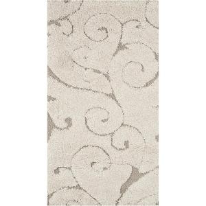 SAFAVIEH Area Rug 8×10 – Florida Shag Collection – Large – Cream & Blue, Scroll Design, Non-Shedding & Easy to Clean, High-Low Plush Pile, Ideal for Living Room, Bedroom, Dining Space (SG455-1165)(Cream/Beige)