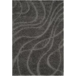 SAFAVIEH Area Rug 8×10 – Florida Shag Collection – Large – Grey & Grey, Non-Shedding & Easy Cleaning, Plush Thick Pile, Ideal for Living Room, Bedroom, Dining Space (SG471080)(Grey)