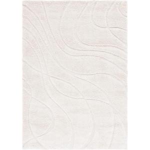 SAFAVIEH Area Rug 8×10 – Florida Shag Collection – Large – Grey & Grey, Non-Shedding & Easy Cleaning, Plush Thick Pile, Ideal for Living Room, Bedroom, Dining Space (SG471080)(Creme)