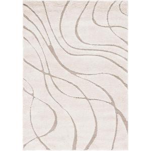 SAFAVIEH Area Rug 8×10 – Florida Shag Collection – Large – Grey & Grey, Non-Shedding & Easy Cleaning, Plush Thick Pile, Ideal for Living Room, Bedroom, Dining Space (SG471080)(Cream/Beige)