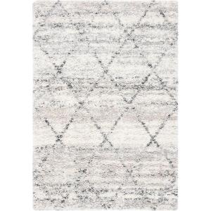 SAFAVIEH Area Rug 8×10 – Fontana Shag Collection – Large – Grey & Ivory, Modern Design, Non-Shedding & Easy Cleaning, Ultra Plush Thick Pile, Ideal for Living Room, Bedroom, Dining Space (FNT886F)(Grey/Ivory)