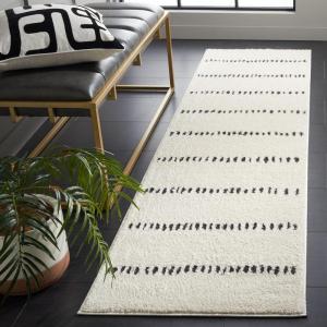 SAFAVIEH Area Rug 8×10 – Melody Collection – Large – Ivory & Black, Modern Design, Non-Shedding & Easy Cleaning, Ideal for Living Room, Bedroom, Office, Dining Space Room (MEL114A)(Ivory/Black)