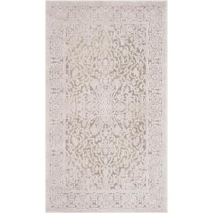 SAFAVIEH Area Rug 8×10 – Reflection Collection – Large – Light Grey & Cream, Non-Shedding & Easy Cleaning, Ideal for Living Room, Bedroom, Dining Space (RFT670C)(Beige/Cream)