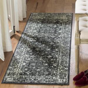 SAFAVIEH Evoke Collection 8′ x 10′ Charcoal / Ivory EVK270K Shabby Chic Distressed Non-Shedding Living Room Bedroom Dining Home Office Area Rug(Charcoal/Ivory)