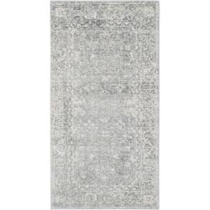SAFAVIEH Evoke Collection 8′ x 10′ Charcoal / Ivory EVK270K Shabby Chic Distressed Non-Shedding Living Room Bedroom Dining Home Office Area Rug(Silver/Ivory)
