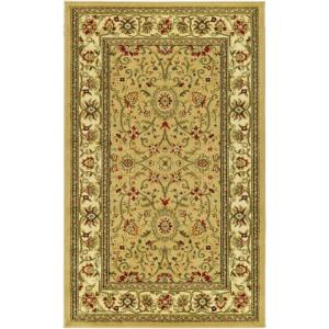 SAFAVIEH Lyndhurst Collection Area Rug – 8′ x 11′, Black & Red, Traditional Oriental Design, Non-Shedding & Easy Care, Ideal for High Traffic Areas in Living Room, Bedroom (LNH212G)(Beige/Ivory)