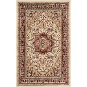 SAFAVIEH Lyndhurst Collection Area Rug – 8′ x 11′, Ivory & Red, Traditional Oriental Design, Non-Shedding & Easy Care, Ideal for High Traffic Areas in Living Room, Bedroom (LNH330A)(Ivory/Red)